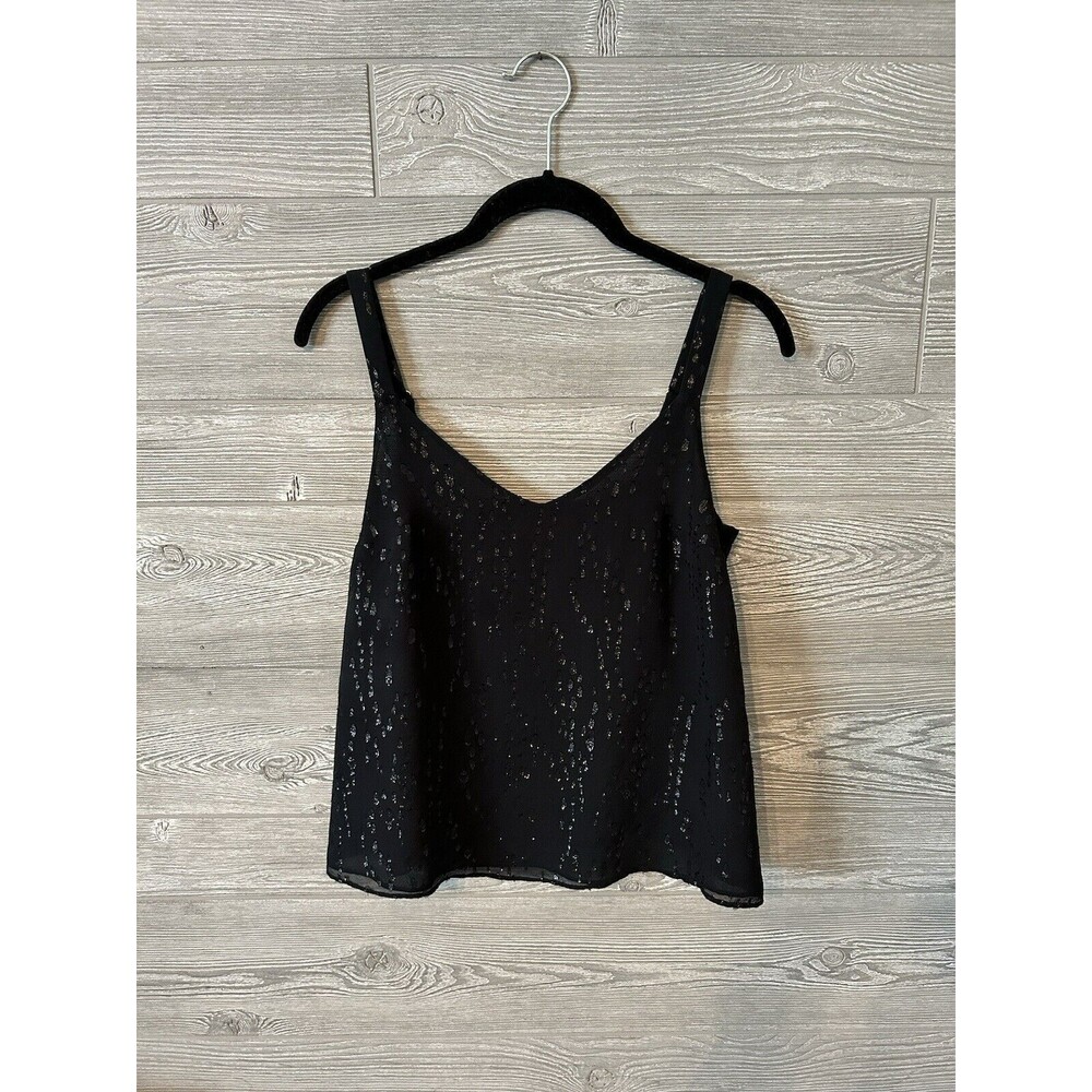 LILLY‎ PULITZER tank Nadia Silk Cami Onyx Fish Clip Chiffon Sz XS